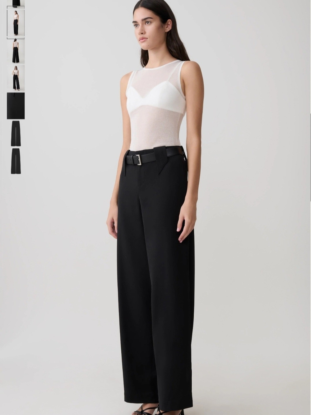 Meshki Black High-Rise Wide Leg Trousers